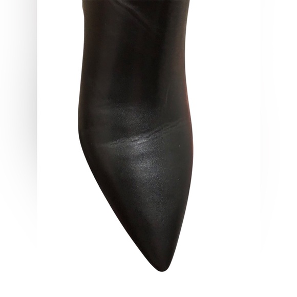 ANN TAYLOR pointed toe black leather booties - Picture 4 of 5